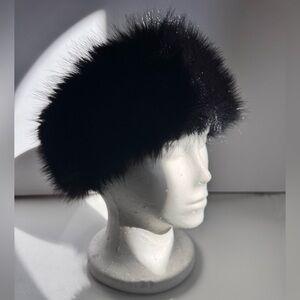 Elegant Black Faux Fur Headband